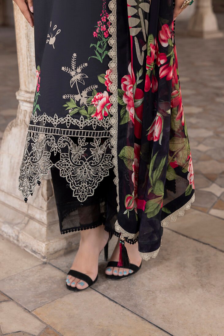 Black Printed Lawn Shirt
