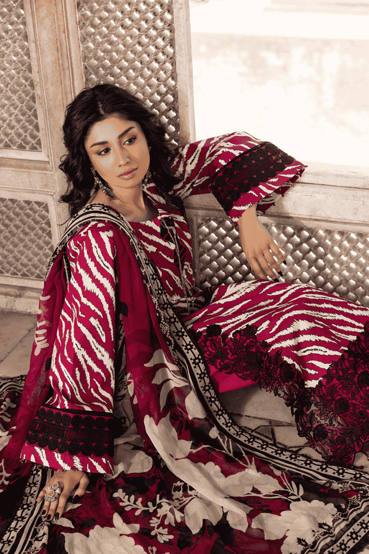 3 Piece Embroidered Stitched Lawn Suit | D8 - Image 6