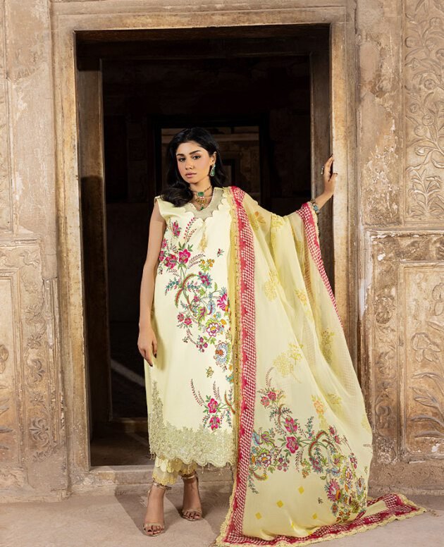 3 Piece Embroidered Unstitched Lawn Suit